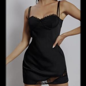 Joslyn Satin Lace Slip Mini Dress